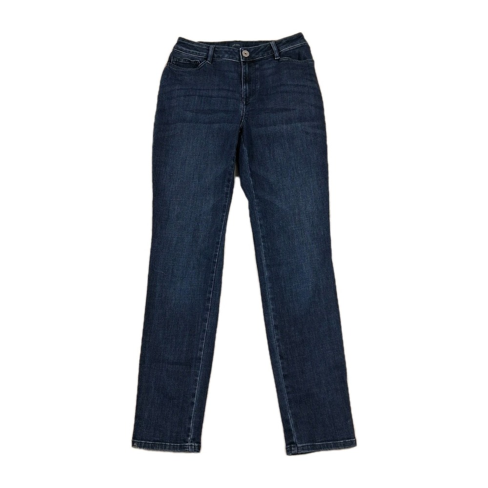 J‎ Jill Denim Women's Jeans Blue Sz 4 T Tall Curvy Fit Slim Leg Stretch Preppy
